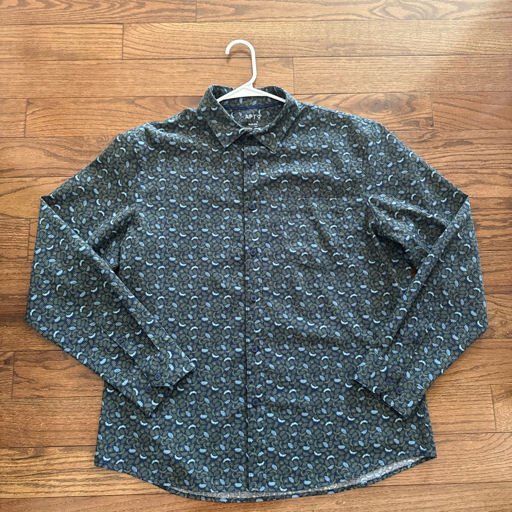 Apt. 9 Men's Navy Paisley Button-Down Shirt